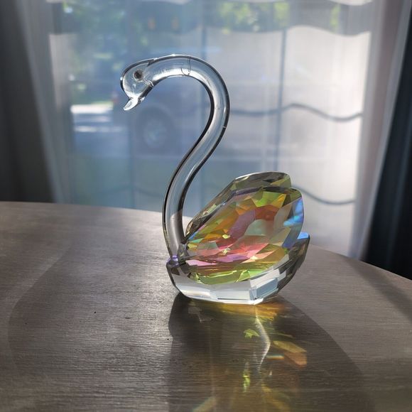 Crystal Art Glass Bird Swan Figurine Paperweight 6" Tall, unsigned - Picture 3 of 10